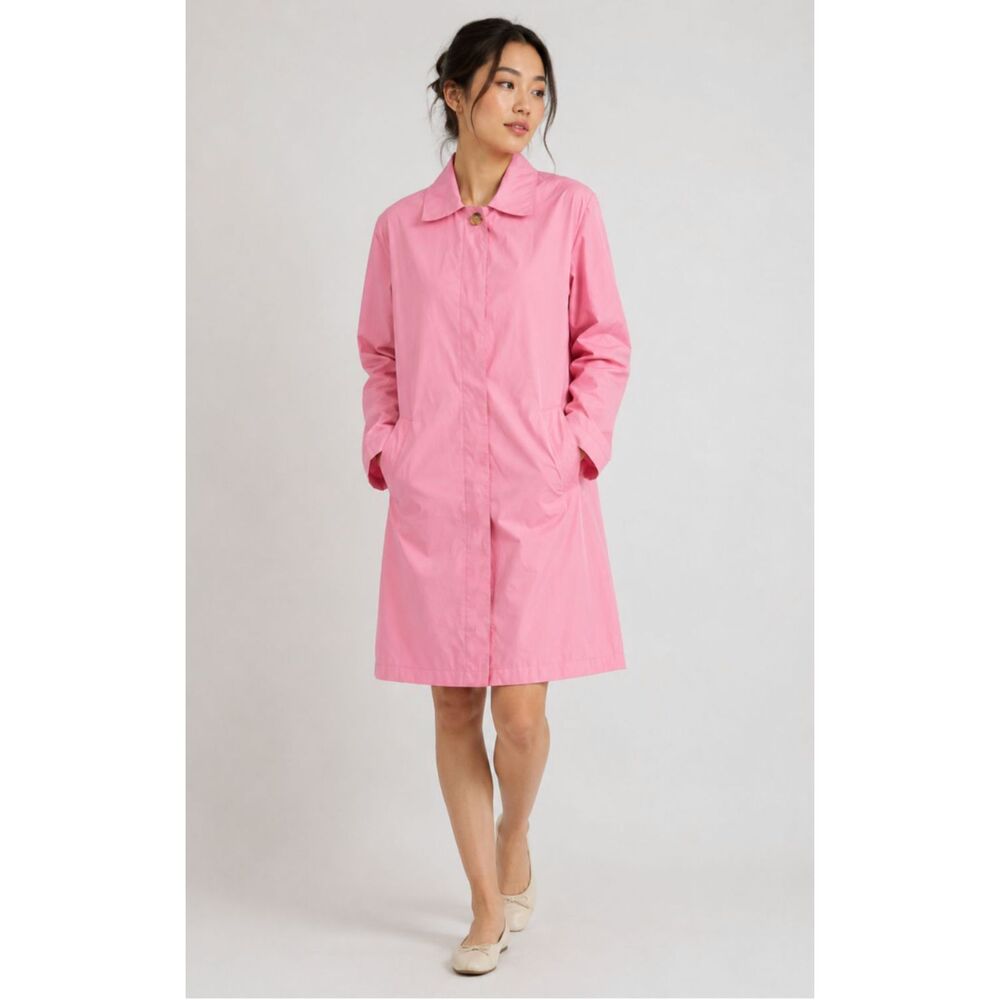 Forecaster Sport Pink Nylon Rain Coat Lightweight Button Front Jacket Sz 10